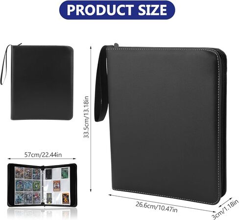 حافظة بطاقات تجارية بأكمام، حافظة بطاقات رياضية مكونة من 9 جيوب، سحاب ممتاز 900 جيب من البولي يوريثان، حافظة بطاقات لألبومات البطاقات القابلة للجمع من أجل MTG، من أجل TCG، البطاقات الرياضية، بطاقات الألعاب in Kuwait