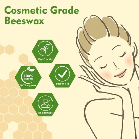 كريات شمع العسل الأبيض الطبيعي من EDSRDRUS، مفلترة ثلاثية للعناية بالبشرة والوجه والجسم والشعر. مثالية للكريمات واللوشن ومرطب الشفاه وصناعة الصابون. (2 جنيه) in Kuwait