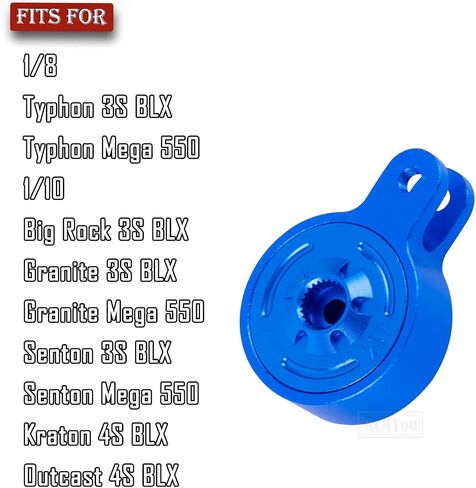 جزء ترقيات موفر التوجيه المؤازر RC من الألومنيوم 25T ثابت لـ 1/8 Typhon 3S BLX 1/10 Big Rock Granite Senton 3S BLX Kraton Outcast 4S BLX، أزرق داكن in Saudi Arabia
