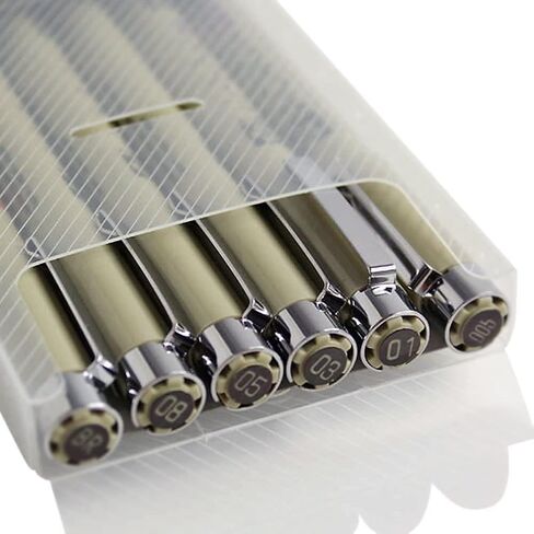 Sakura Pigma Micron Drawing Pen Set, Black fineliner Manga Pen (003, 005, 01, 03, 05, 08 tip) Drawing Set - Include Index Tape in Saudi Arabia