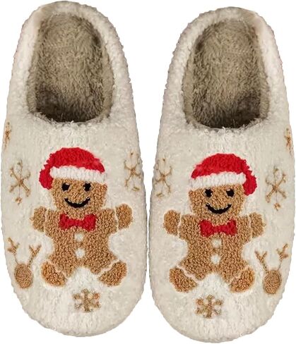 Women's Men's Retro Leopard Print Smiley Slippers Lightning Bolt Smiley Slippers Memory Foam Soft Plush Slippers Warm Non-Slip Home Shoes in Saudi Arabia