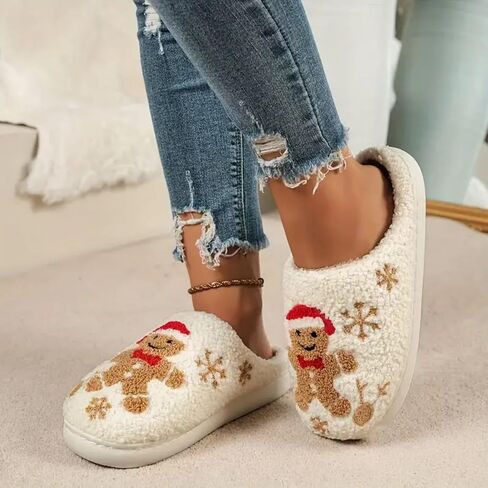 Women's Men's Retro Leopard Print Smiley Slippers Lightning Bolt Smiley Slippers Memory Foam Soft Plush Slippers Warm Non-Slip Home Shoes in Saudi Arabia