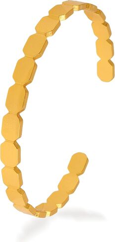 Dainty Gold Open Thin Cuff Bangle Bracelets for Woman, 18k Gold Plated Adjustable Bracelet in Saudi Arabia