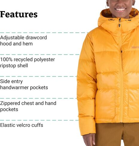 MARMOT Women's Guides Down Hoody - 700-Fill Insulated, Water-Resistant, Lightweight Puffer Jacket with Hood in Kuwait
