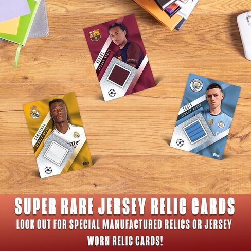 Topps Match Attax 2024-2025 Soccer Cards Eco Pack + Random Mega Tin + 100 Card Protectors, 83 Cards - 6 Exclusive Limited Edition Cards + New Classic Celebration Exclusive Card in Kuwait