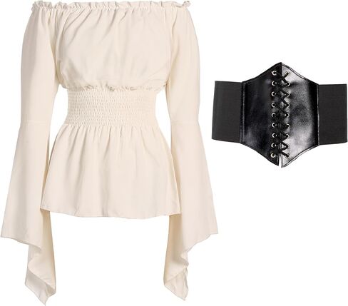 Spooktacular Creations Women Pirate Costume, Adult Halloween Renaissance Costume, Pirate Top for Halloween Costumes Cosplay in Saudi Arabia