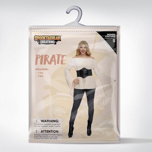 Spooktacular Creations Women Pirate Costume, Adult Halloween Renaissance Costume, Pirate Top for Halloween Costumes Cosplay in Saudi Arabia