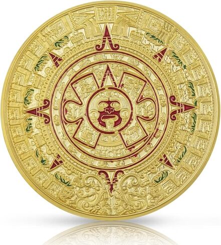 عملة PiaoHao Mayan Aztec Calendar Art Prophecy Culture Challenge Coin، مجموعة فنية تذكارية من عملة مايا المكسيكية - ذهبي in Saudi Arabia