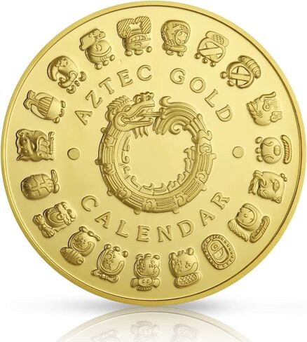 عملة PiaoHao Mayan Aztec Calendar Art Prophecy Culture Challenge Coin، مجموعة فنية تذكارية من عملة مايا المكسيكية - ذهبي in Saudi Arabia