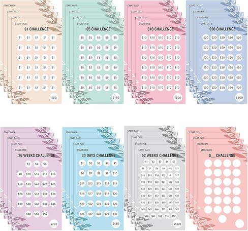 32 قطعة من أجهزة تتبع تحدي التوفير في حافظة الميزانية لمخطط الميزانية، بطاقات كتاب منظم النقود لمحفظة توفير المال مع 1 دولار، 2 دولار، أموال الجيب، تحدي النرد، 26 أسبوعًا، 30 يومًا، DIY in Kuwait