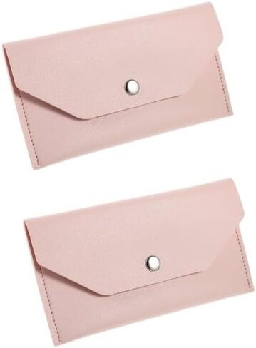 قطعتان من محفظة المغلف الوردي من جلد البولي يوريثان، مغلف نقدي قابل لإعادة الاستخدام، محفظة نقود صغيرة، محفظة أموال صغيرة لحامل النقود النقدية للنساء والرجال، مظاريف البنك للنقود والمظاريف والبريد ومستلزمات الشحن in Kuwait