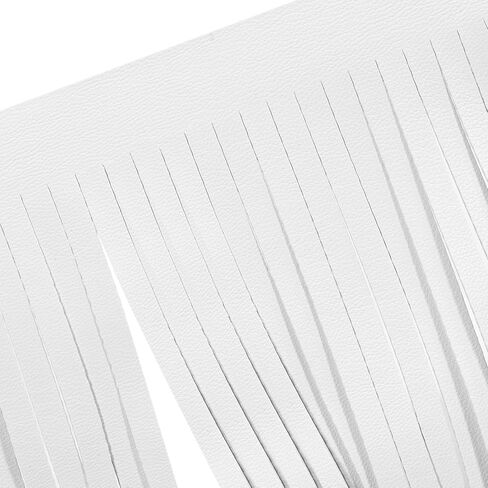 uxcell 1 Yard 10 Inch PU Faux Leather Fringe Trim Double Side Leather Sewing Tassel Fringe for DIY Sewing Dress Crafts Skirt Decoration, White in Saudi Arabia