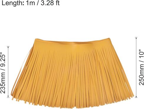 uxcell 1 Yard 10 Inch PU Faux Leather Fringe Trim Double Side Leather Sewing Tassel Fringe for DIY Sewing Dress Crafts Skirt Decoration, White in Saudi Arabia