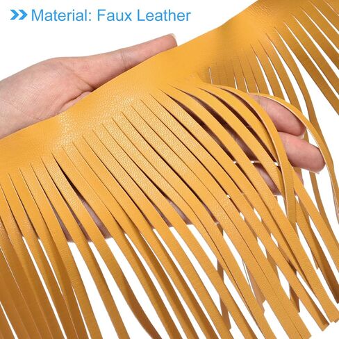 uxcell 1 Yard 10 Inch PU Faux Leather Fringe Trim Double Side Leather Sewing Tassel Fringe for DIY Sewing Dress Crafts Skirt Decoration, White in Saudi Arabia