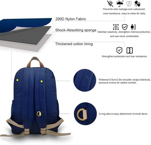 Basic Laptop Backpack for Women,Water proof Nylon Bookbag for Men with 16 inch Laptop Sleeve, 18L Smell Proof Bag in Saudi Arabia