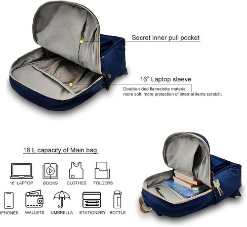 Basic Laptop Backpack for Women,Water proof Nylon Bookbag for Men with 16 inch Laptop Sleeve, 18L Smell Proof Bag in Saudi Arabia