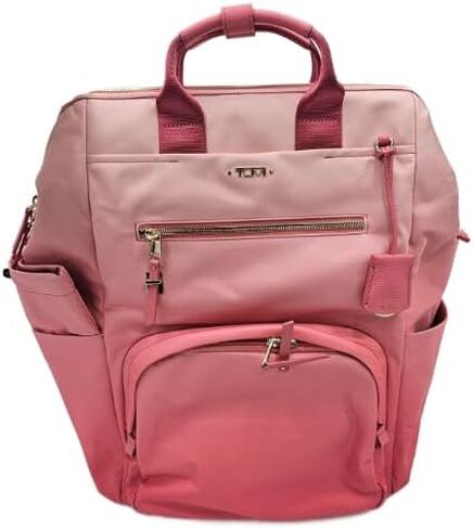 حقيبة ظهر نسائية بإطار من TUMI 150541 Irma Pink مع أجزاء معدنية ذهبية متعددة الأقسام مع حقيبة مكياج للنساء in Saudi Arabia