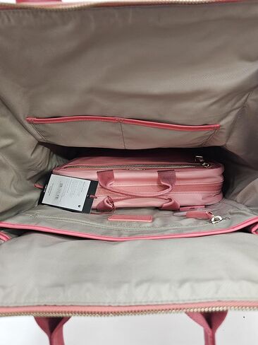 حقيبة ظهر نسائية بإطار من TUMI 150541 Irma Pink مع أجزاء معدنية ذهبية متعددة الأقسام مع حقيبة مكياج للنساء in Saudi Arabia