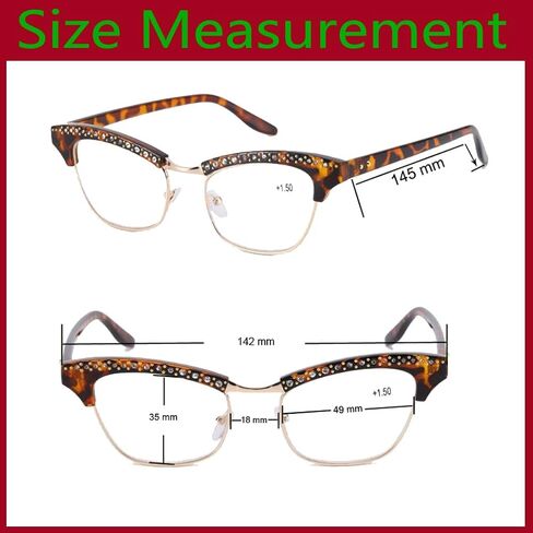 Circleperson Women Cat eye Reading glasses Rhinestone reader Vintage style in Kuwait