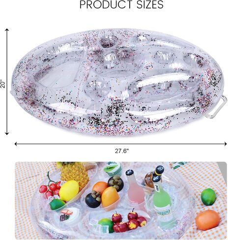 FUTUREPLUSX Inflatable Floating Drink Holder, Pool Drink Float Large Capacity for Beach Hot Tub Clear in Saudi Arabia