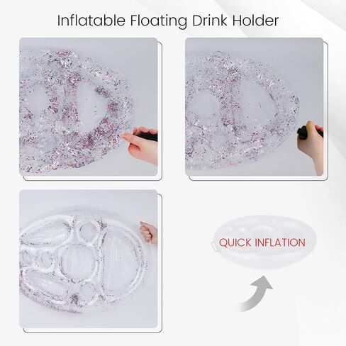 FUTUREPLUSX Inflatable Floating Drink Holder, Pool Drink Float Large Capacity for Beach Hot Tub Clear in Saudi Arabia
