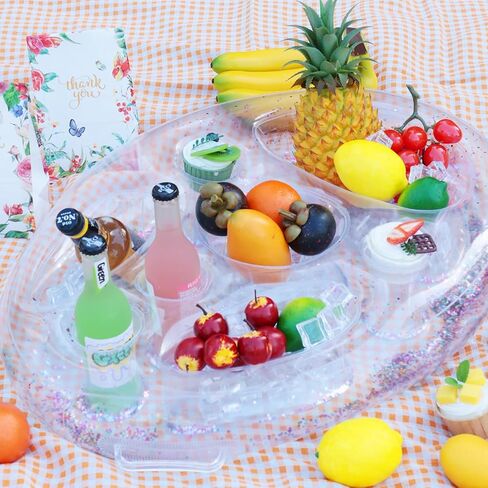 FUTUREPLUSX Inflatable Floating Drink Holder, Pool Drink Float Large Capacity for Beach Hot Tub Clear in Saudi Arabia