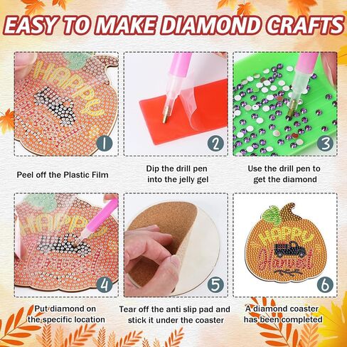 Keluna Diamond Art Christmas Coasters - Christmas Gnome Diamond Art Coasters, Diamond Art Painting Christmas Coasters Kit, Diamond Painting Coasters Winter Diamond Art Painting Kits for Adult (8 pcs) in Saudi Arabia