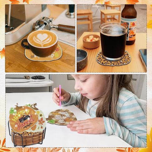 Keluna Diamond Art Christmas Coasters - Christmas Gnome Diamond Art Coasters, Diamond Art Painting Christmas Coasters Kit, Diamond Painting Coasters Winter Diamond Art Painting Kits for Adult (8 pcs) in Saudi Arabia