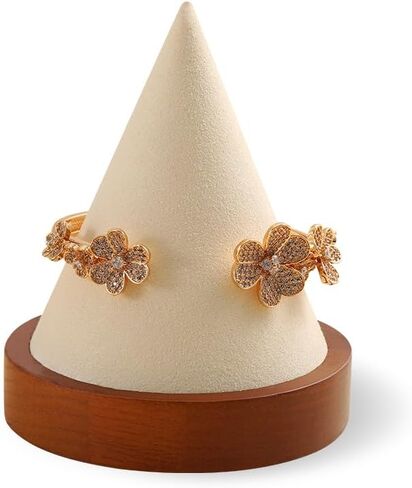 Ring Holder, Jewelry Display for Vendors,Wooden Bangle Bracelet Holder Display,Premium Jewelry Holder,Beige Small Jewelry Stand in Kuwait