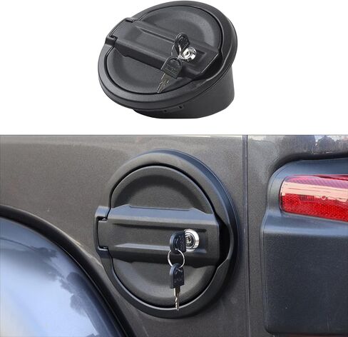 for JL Fuel Filler Door Gas Tank Cap Cover Fit for 2018-2024 Jeep Wrangler JL & Unlimited Sport Rubicon Sahara 2/4 Door, Aluminum Fuel Door Exterior Accessories(Carbon Fiber) in Saudi Arabia