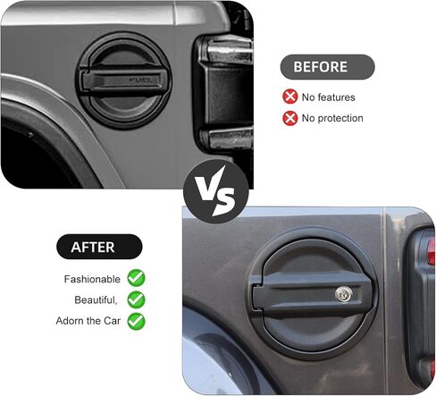 for JL Fuel Filler Door Gas Tank Cap Cover Fit for 2018-2024 Jeep Wrangler JL & Unlimited Sport Rubicon Sahara 2/4 Door, Aluminum Fuel Door Exterior Accessories(Carbon Fiber) in Saudi Arabia