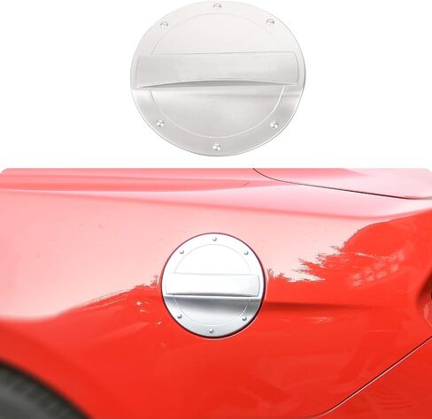 RT-TCZ Fuel Filler Door Gas Tank Cap Cover Decoration Exterior Accessories for 2015-2022 Ford Mustang (silver) in Saudi Arabia