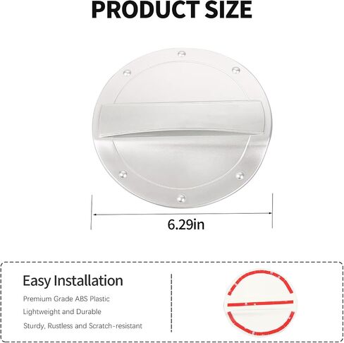 RT-TCZ Fuel Filler Door Gas Tank Cap Cover Decoration Exterior Accessories for 2015-2022 Ford Mustang (silver) in Saudi Arabia