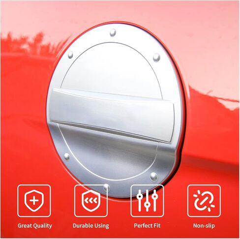 RT-TCZ Fuel Filler Door Gas Tank Cap Cover Decoration Exterior Accessories for 2015-2022 Ford Mustang (silver) in Saudi Arabia