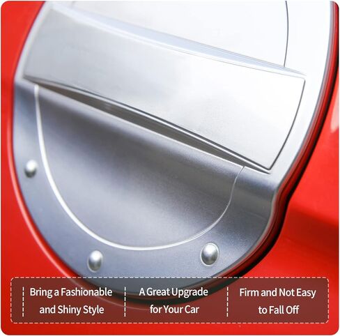 RT-TCZ Fuel Filler Door Gas Tank Cap Cover Decoration Exterior Accessories for 2015-2022 Ford Mustang (silver) in Saudi Arabia