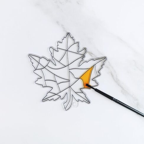 Winlyn 27 Sets Fall Leaf Suncatchers Ornaments DIY Window Paint Art Fall Craft Kits Maple Leaf Sun Catchers Painting Kits for Kids Classroom Activities Art Project Thanksgiving Autumn Party Decoration in Saudi Arabia