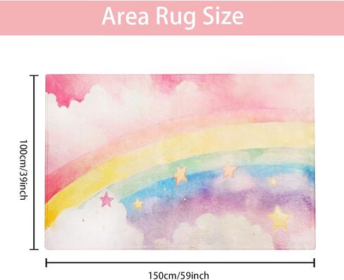ABREEZE Kids Rug Play Mat Ultra Soft Rugs for Kids Room, 3.3'x5' Non Slip Cartoon Children Nursery Rug Baby Rug Area Rug Kids Carpet for Bedroom Decor Playroom Living Room in Kuwait