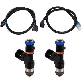 2PCS Fuel Injector Harness Set 0280158197 Compatible with 2010-2014 Polaris Ranger Crew 800 Replaces 1204318 1204319 GX1111IJ117XG