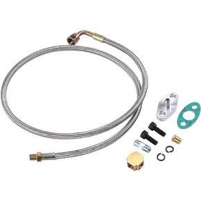Turbo Oil Feed Line Kit Oil Return Line Oil Drain Line Kit Replacement For T3 T4 T60 T61 T70 1/8 PNT 90 Degree 41"