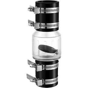 صمام فحص صامت 1-1/2 بوصة، صمام فحص مضخة مستنقع، زعنفة محملة بنابض لمنع التدفق الخلفي، صمام فحص صامت مع 4 مشابك من الفولاذ المقاوم للصدأ، زيادة العمر المتوقع لمضخة الحوض، يناسب أنبوب 1-1/2 بوصة in Kuwait