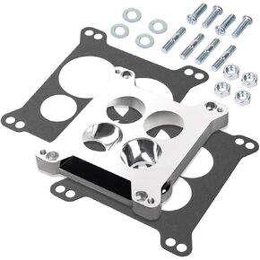 Carburetor Spacer 2696 Edelbrock Carter Four-Hole Square-Bore to Spread-Bore Aluminum Carburetor Adapter for 1405 1406 Carb 4 BBL Quadrajet rebuild kit Thermo-Quad Base 0.85in,Individual Venturi Ports