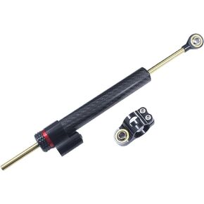 Motorcycle Steering Damper Adjustable Damper Universal Steering Stabilizer For Street Bike Safety Control Aluminum Carbon Fiber (Carbon Fiber, 10")