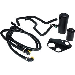 Mishimoto MMBCC-F35T-15SBE Baffled Oil Catch Can Kit Compatible With Ford F-150 3.5L EcoBoost 2015-2016 Black