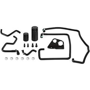 Mishimoto MMBCC-F35T-17SBE Baffled Oil Catch Can Kit Compatible With Ford F-150 3.5L EcoBoost/Raptor 2017-2021 Black
