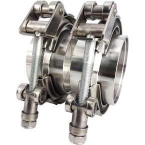 2 X 2.5" Quick Release V-Band Clamp with Male Female Flanges 304 Stainless Steel for Turbo Downpipes (2.5 inch, 2 Pack)
