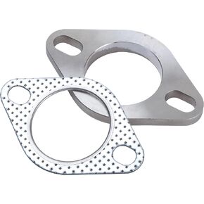 Rwraps Stainless Steel Exhaust Flange 2 Bolt 2.5" Exhaust Flange & Gasket Connection Kit 2.5 Inch/63.5mm