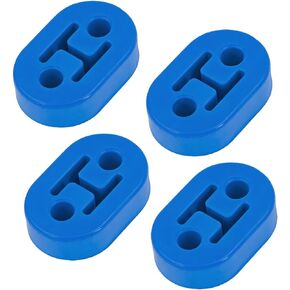 Car Exhaust Hanger, 4PCS Rubber Insulator Bushing Mount, 2 Holes 0.47 Inch (12mm), Auto Muffler Shock Absorbent Bracket Mount, High-Density Tailpipe Damping Hanger, Universal Fit (Black)