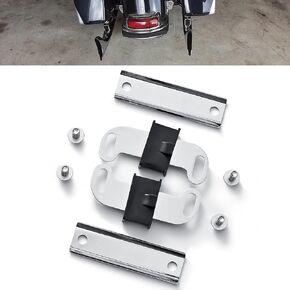 Exhaust Hangers Kit for Harley Touring Muffler Mount, Including Rubber Grommet, Exhaust Hanger, & C Adjustable Exhaust Bracket (CHROME)
