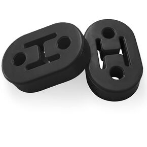 2Pcs Exhaust Hanger Rubber 2 Holes Adjustable Insulator Bushing Rubber Insulator High Density & Anti-Corrosion Rubber Universal for Car/Truck/Jeep/SUV (Black)