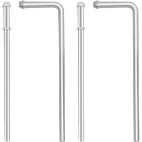 2 Pack of Universal Heavy Duty Exhaust Hanger Rod Stainless Steel with Rubber Isolator, 3/8" Rod 10" Long 90°Hook Exhaust Hange Bracket